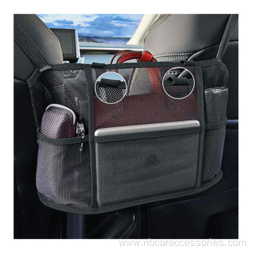 3 layer pu leather mesh organizer between seats